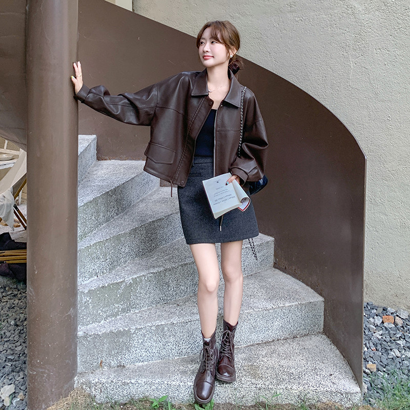 【现货】立体剪裁皮衣经典美拉德外套2C277-7703-P150-K218,女装皮衣,2C277