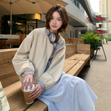 减龄文艺复古格子连衣裙套装女2025秋季简约学院风翻领外套两件套，女装套装/套裙，2C122