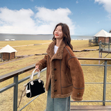 【现货数据好】新品羊羔毛皮毛一体保暖外套2C285-2617-P215-K318，女装短外套，2C285