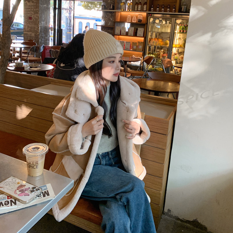 加厚皮毛一体羊羔毛外套2C279-1901-1-P195-K298,女装毛呢外套,2C279