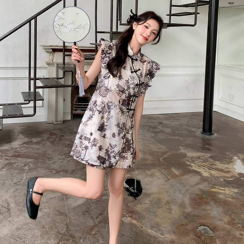 新中式风放袍两件套短款套P145-K199,女装套装/套裙,2C081