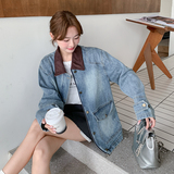 新款现货领撞色麂皮牛仔外套2C277-5809-P160-K258，女装风衣，2C277