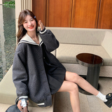 独特漂亮美式撞色波点海军领棒球服外套女春秋2025设计感慵懒夹克，女装短外套，2C203