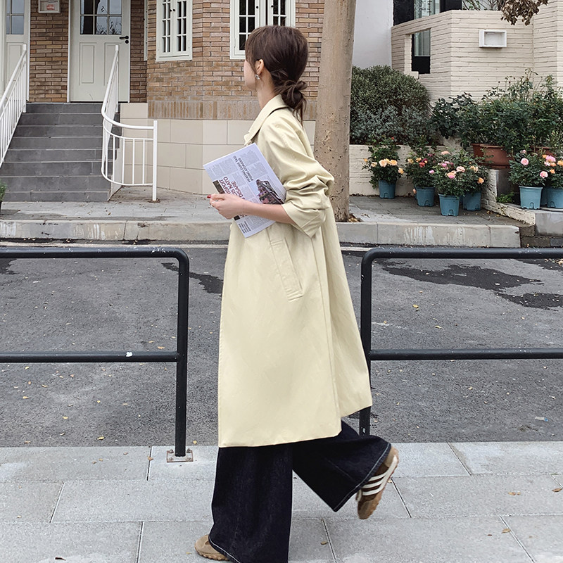 卡其色风衣外套女2025年秋季新款小个子中长款休闲韩版气质高级感,女装皮衣,2C217