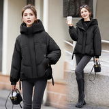 短款羽绒服女2025冬季新款宽松时尚显瘦白鸭绒小个子加厚连帽外套，女装羽绒服，蓝朵琳