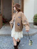 新款！现货！复古高级感重工刺绣棒球服外套6865-P165-K248，女装派克服，2D034