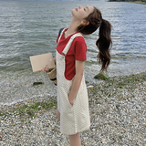 现货学院风新款夏两件套2C087-828背带裤P100K148套P135K188，女装连体裤，2C087