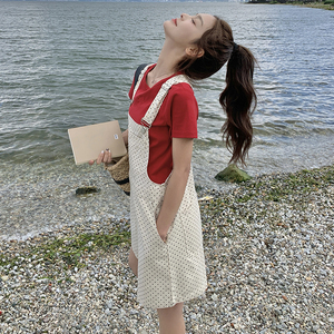 现货学院风新款夏两件套2C087-828背带裤P100K148套P135K188图片