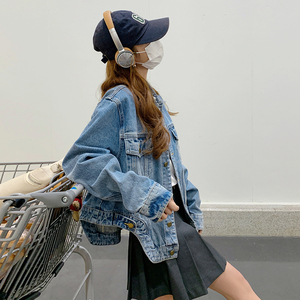 独特超好看又酷又飒短款牛仔外套女春秋2025新款韩系慵懒chic夹克图片