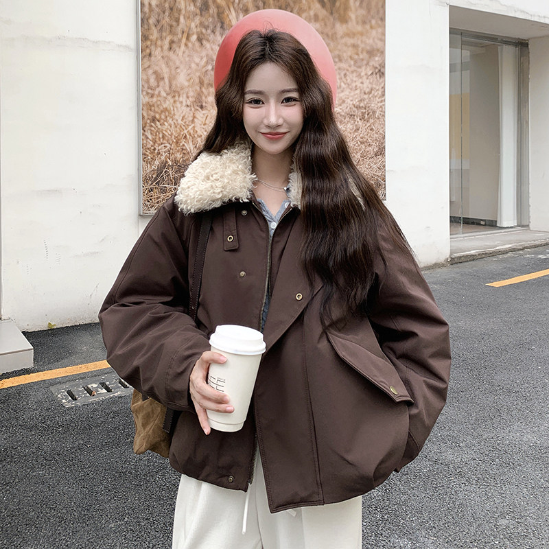 新款咖色立领棉服2C122-5115-P185-K268,女装棉衣/棉服,2C122
