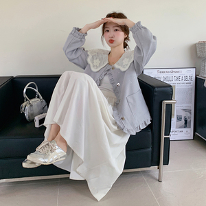 小香风蕾丝娃娃领外套女2025春季新款小个子甜美减龄超好看短上衣图片