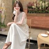 超好看夏日漂亮小套装女2025新款蕾丝拼接背心半身裙温柔风两件套，女装连衣裙，2C166