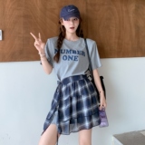 现货！现货！现货！T恤裙+格子围裙两件套2C212-G120-P135-K188，女装套装/套裙，2C212