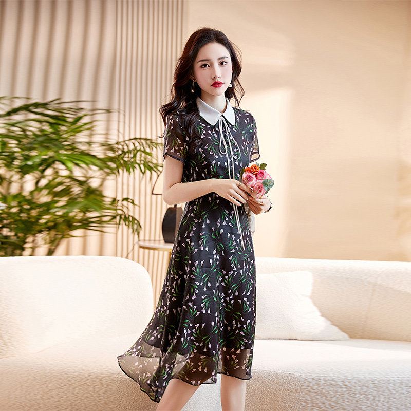 热卖！洋气连衣裙女中长款2025年夏季新款气质显瘦，女装连衣裙，吾爱衣,女装连衣裙,吾爱衣