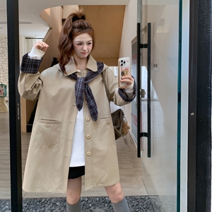 英伦风卡其色风衣外套女春秋超火好看小众高级感休闲工装夹克上衣图片