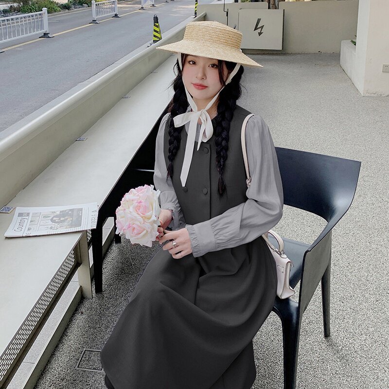 长期大货#2025秋装假两件套装连衣裙#2C133-811-P125-K178,女装连衣裙,2C133