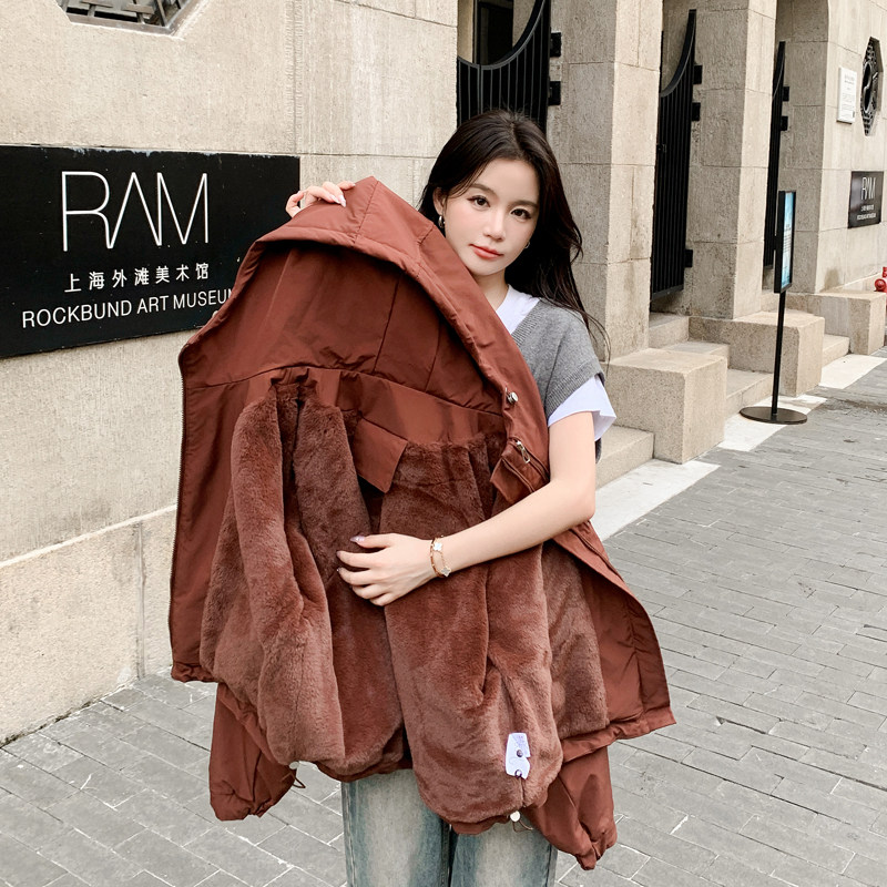 档口现货2025女装冬装新款休闲加绒派克服外套309-p155-k228,女装棉衣/棉服,2C266