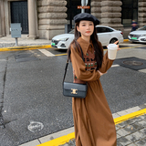 咖色高级感气质连衣裙马甲女2023秋季新款法式轻熟气质，女装连衣裙，2C098
