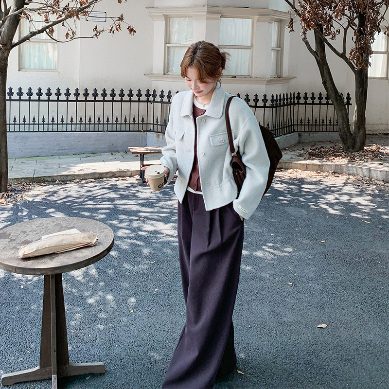 春秋款新品韩系双面羊毛外套2121P210K328,女装毛呢外套,2C219