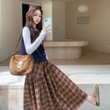 2025秋装新款马甲+打底衫+格纹裙三件套装女2C325-506P195K268，女装套装/套裙，2C325