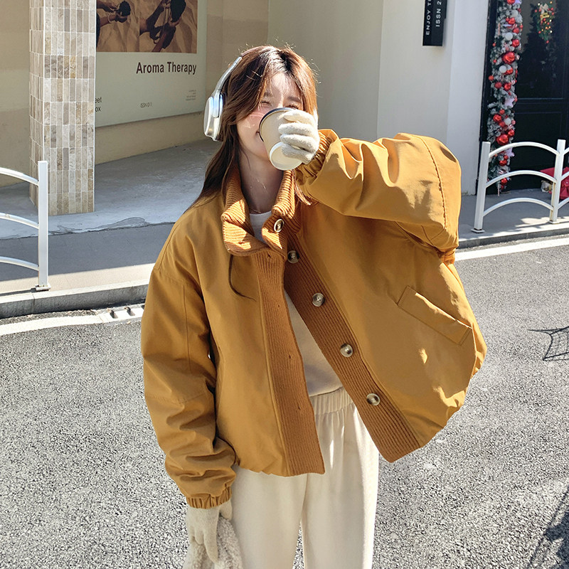 现货立领针织拼接50羽绒服2C117-1746P245K368,女装羽绒服,2C117