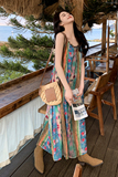 波西米亚碎花连衣裙旅游穿搭套装度假吊带裙今年流行漂亮套装裙，女装短外套，2C177