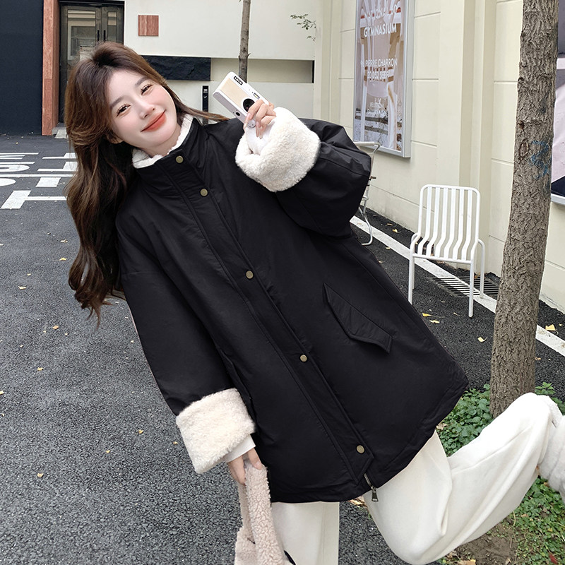 现货毛毛拼接羽绒内胆派克服2C115-2236-P245-K368,女装羽绒服,2C115