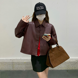现货有买家秀炸街安哥拉红皮衣短外套8613款P130控188，女装皮衣，2C139
