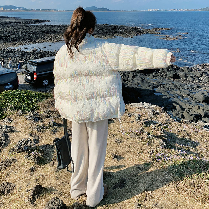 高级感时尚立领羽绒服女2025冬新款韩版小清新加厚90白鸭绒面包服,女装羽绒服,2B222
