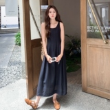 法式减龄黑色无袖背心连衣裙女夏2025新款显瘦今年流行爆款长裙子，女装连衣裙，2C212