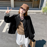 咖色甜酷风韩版皮衣夹克女秋季2025新款小个子休闲显瘦百搭短外套，女装皮衣，2C126