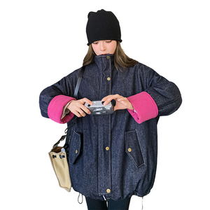 独特设计感牛仔派克羽绒服女冬超火好看高级小众加绒加厚工装外套图片