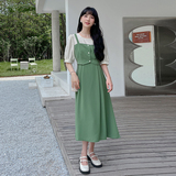 夏装新款吊带假两件连衣裙5829-P105K158，女装连衣裙，2B080