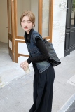 又酷又飒翻领牛仔马甲女2025秋季新款港风休闲小个子百搭夹克外套，女装马甲，2C218