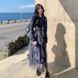 小清新不规则网纱吊带连衣裙套装女春秋2025新款独特超好看长裙子，女装套装/套裙，2C012