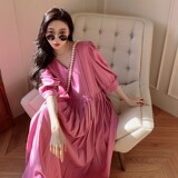 2025春装新款时尚优雅气质泡泡袖连衣裙显瘦002，女装连衣裙，2C292