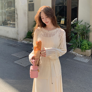法式轻熟风御姐罩衫吊带套装连衣裙女春季氛围感韩系绝美两件套图片