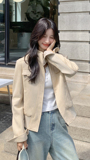 【新款】复古麂皮绒机车夹克外套088-7766P175K248，女装短外套，2C088