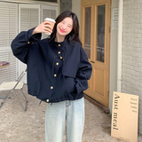 通勤风立领短外套女宽松工装夹克小个子外套2B235-9112-P155-K218，女装短外套，2B235