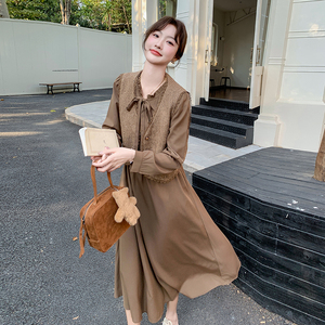 卡其色时尚套装裙女2025春季新款抽绳夹克上衣显瘦半身长裙两件套图片