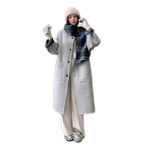 设计感两面穿格子双面羊绒大衣女中长款2024深秋初冬穿搭毛呢外套，女装毛呢外套，2C291