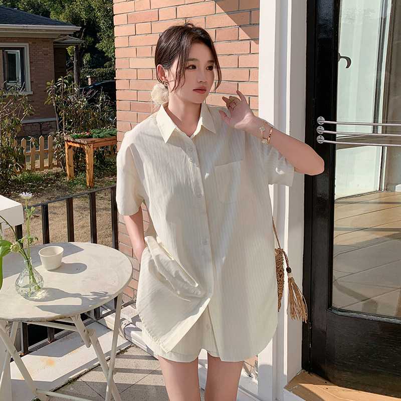 【新款现货】时尚经典条纹衬衫套装088-6610p135控188,女装套装/套裙,2C088