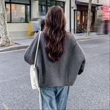灰色高级感短款双面呢外套女秋冬季2025年新款小个子保暖羊毛上衣，女装羊绒大衣，2C107
