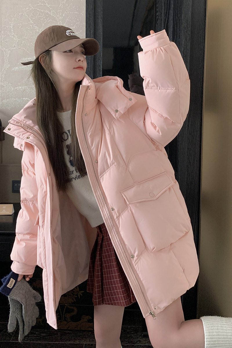 奶乎乎粉色羽绒服女冬2024新款少女感流行高级感爆款厚外套减龄,女装羽绒服,2C052