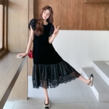 金丝绒连衣裙2c323-1168-160，女装连衣裙，2C323
