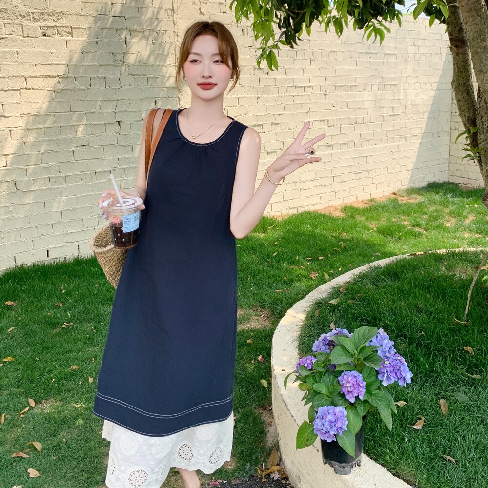 现货超好数据拼接假两件蕾丝连衣裙2C259-7723-P125-K178,女装连衣裙,2C259
