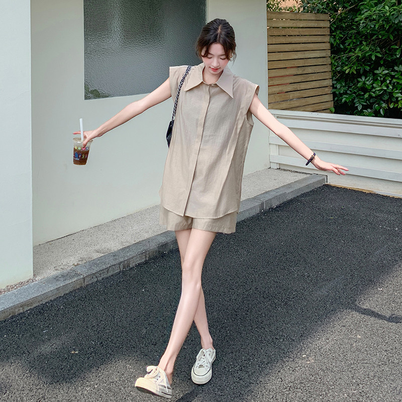 现货：夏装新款时尚休闲无袖上衣短裤两件套装2C135-5095P125K178,女装套装/套裙,2C135