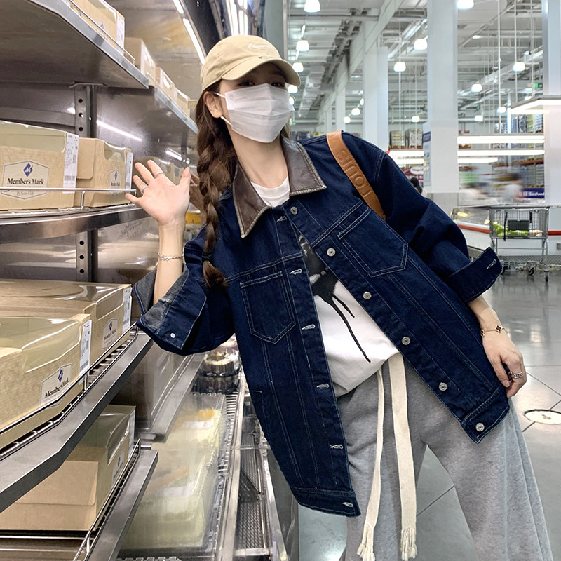 复古美式牛仔短外套女春秋2025超火好看高级小众休闲减龄夹克上衣,女装短外套,2C299
