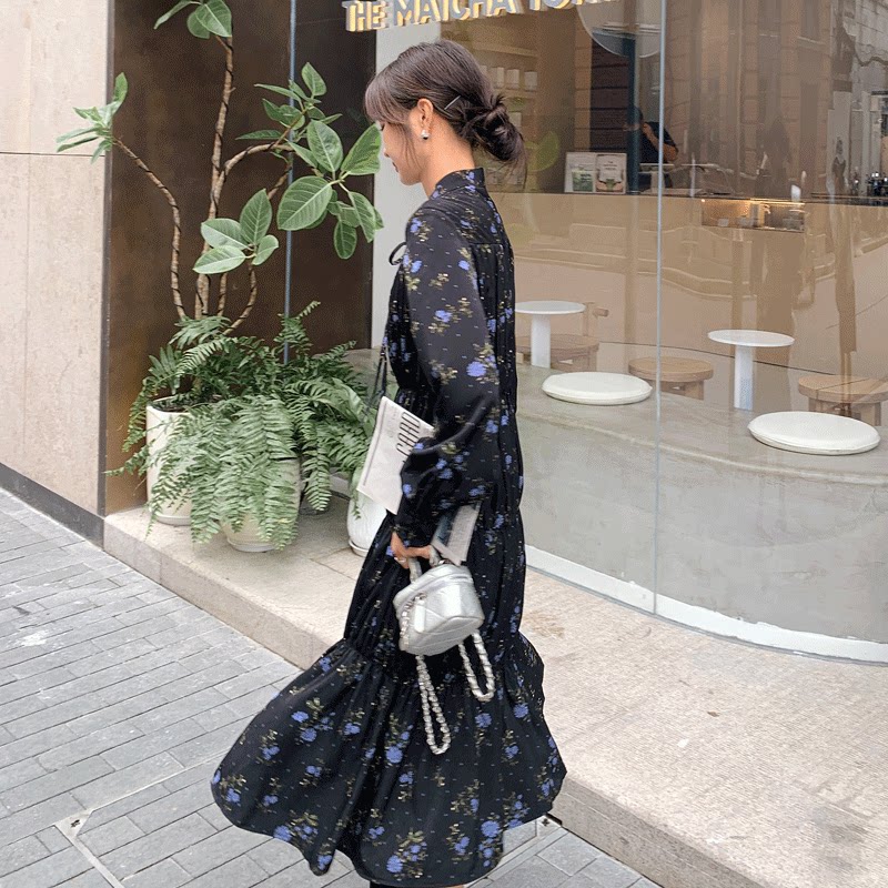 现货 2025秋碎花长袖设计感连衣裙 2C206-L10-P125-K178图片