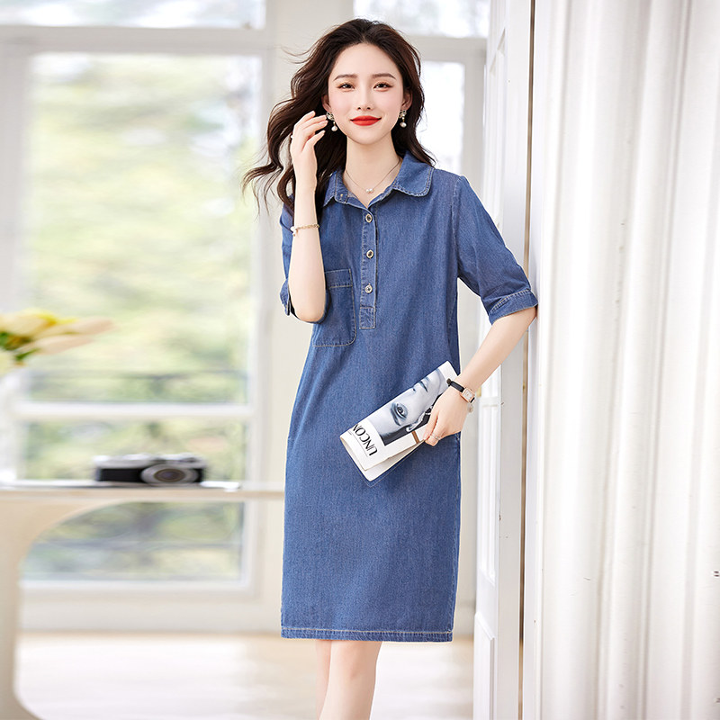 大码女装牛仔连衣裙2025年夏季新款，女装连衣裙，新感觉,女装连衣裙,新感觉